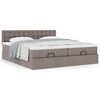 vidaXL Ottoman-Bett mit Matratzen Taupe 180x200 cm Stoff