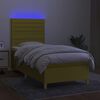 vidaXL Boxspringbett mit Matratze & LED Gr&uuml;n 90x190 cm Stoff