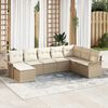 vidaXL Gartensofa-set mit Kissen mit Speicher 8 pcs Beige Poly Rattan