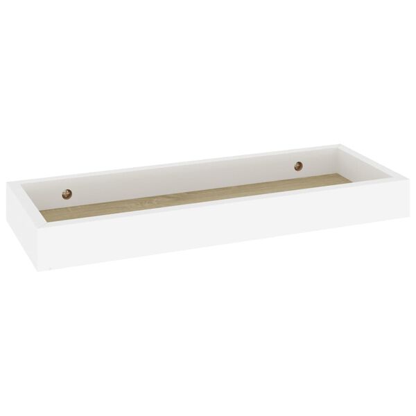 vidaXL Loggia Wandregale 2 Stk. Eichen-Optik und Wei&szlig; 40x15x4 cm MDF