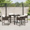 vidaXL Garten Essgruppe mit Kissen 5 pcs Braun Poly-Rattan