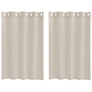 vidaXL Voile-Vorhang mit Vorh&auml;ngen 2 pcs Sand 140 x 140 cm Polyester