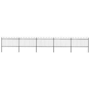 vidaXL Gartenzaun mit Rundbogen Stahl 838 x 100 cm Schwarz