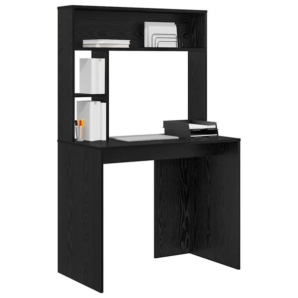 vidaXL Schreibtisch mit Regal Schwarz Eichen-Optik 91 x 50 x 149 cm