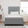 vidaXL Boxspringbett mit Matratze mit LED Hellgrau 120 x 200 cm Stoff