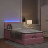 vidaXL Ottoman-Bett mit Matratze & LEDs Rosa 90x190 cm Samt