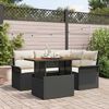 vidaXL Garten-Sofa-Set mit Speicher 5 pcs Schwarz Poly Rattan