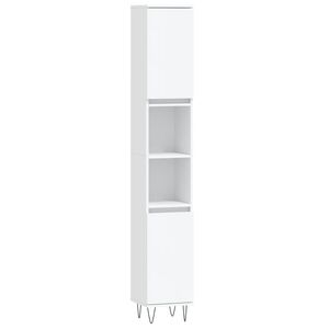 vidaXL Badschrank Wei&szlig; 30x30x190 cm Holzwerkstoff