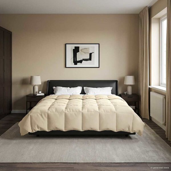 vidaXL Ganzjahresbettdecke Gepolstert Creme 220 x 260 cm Mikrofaser