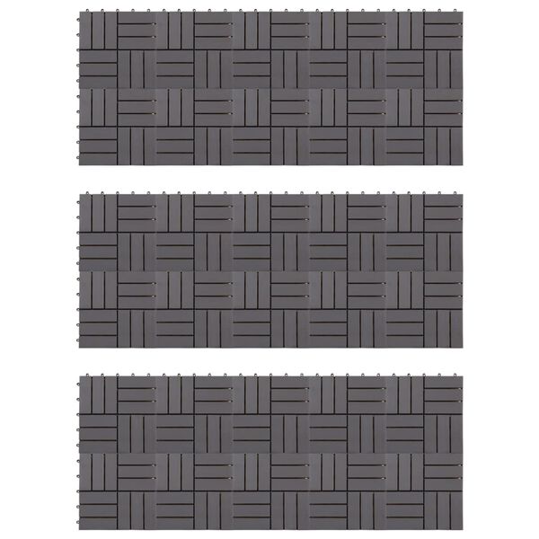 vidaXL Terrassenfliesen 30 Stk. Grau 30 x 30 cm Massivholz Akazie