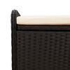 vidaXL Sitzbank mit Stauraum & Kissen Schwarz 115x51x52 cm Poly Rattan