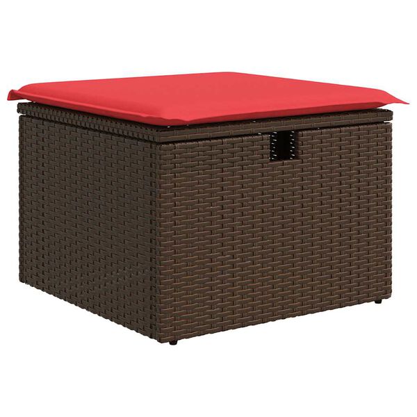 vidaXL 5-tlg. Garten-Sofagarnitur mit Kissen Braun Poly Rattan