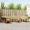 vidaXL Outdoor-Sofagarnitur mit Kissen 11 pcs Natur und Beige