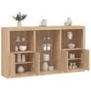 vidaXL Sideboard mit LED-Leuchten Sonoma-Eiche 181,5x37x100 cm