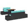 vidaXL Garten-Sofa-Set 6 stk. Schwarz Poly Rattan
