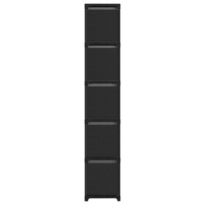 vidaXL Würfel-Regal mit Boxen 15 Fächer Schwarz 103x30x175,5 cm Stoff