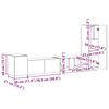 vidaXL TV-Schrankset Wandmontiert 3 pcs Artisan-Eiche Holzwerkstoff