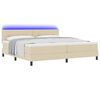 vidaXL Boxspringbett mit Matratze Creme 200 x 200 cm Stoff