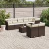 vidaXL 9-tlg. Garten-Sofagarnitur mit Kissen Braun Poly Rattan