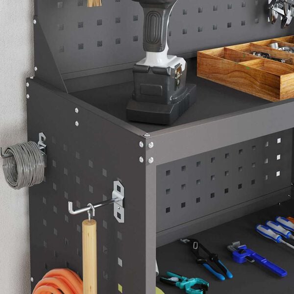 vidaXL Werkzeugwagen Schwarz 65 x 35 x 111 cm Kaltgewalzter Stahl