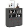 vidaXL Highboard Grau 100x40x108,5 cm Massivholz Kiefer