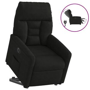 vidaXL Relaxsessel Aufstehhilfe Elektrisch Schwarz Mikrofasergewebe