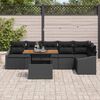 vidaXL Garten Essgruppe mit Kissen mit Kissen 7 pcs Schwarz und Braun