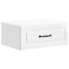 vidaXL Wandmontierter Nachttisch Hochglanz Wei&szlig; 49 x 34,5 x 20 cm
