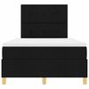 vidaXL LED Boxspringbett mit Matratze Schwarz 120 x 190 cm Stoff
