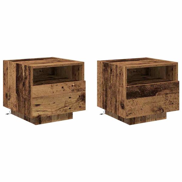 vidaXL Nachttisch 2 pcs Altholz 40 x 39 x 37 cm Holzwerkstoff