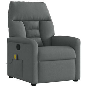 vidaXL Massage-Relaxsessel, Stoff, Dunkelgrau
