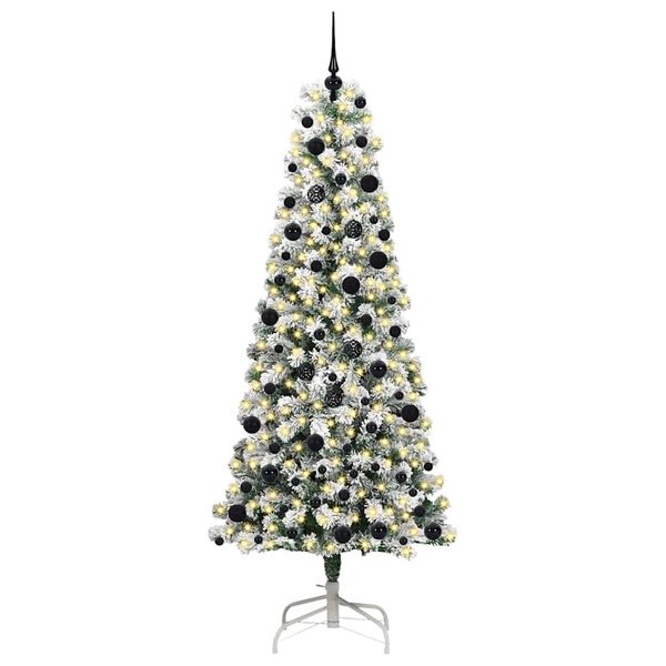 vidaXL K&uuml;nstlicher klappbarer Weihnachtsbaum Gr&uuml;n und Wei&szlig; 240 cm