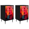 vidaXL Nachttisch HEESCH 2 stk. Schwarz Eichen-Optik 36 x 33 x 61 cm