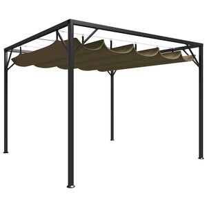 vidaXL Gartenpavillon mit Ausziehbarem Dach 3x3 m Taupe 180 g/m&sup2;