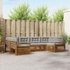 vidaXL Outdoor-Sofagarnitur mit Kissen 6 pcs Nat&uuml;rlich und Hellgrau