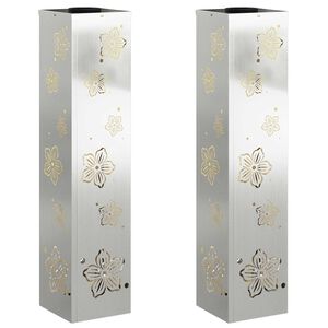 vidaXL Solar LED Weg Licht 2 stk. Warmes Wei&szlig; 18 x 18 x 80 cm