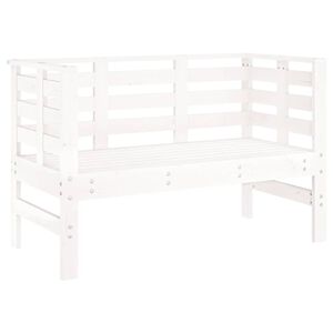 vidaXL Gartenbank Wei&szlig; 111,5x53x71 cm Massivholz Kiefer