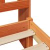 vidaXL Massivholzbett mit Regal ohne Matratze Wachsbraun 135x190 cm
