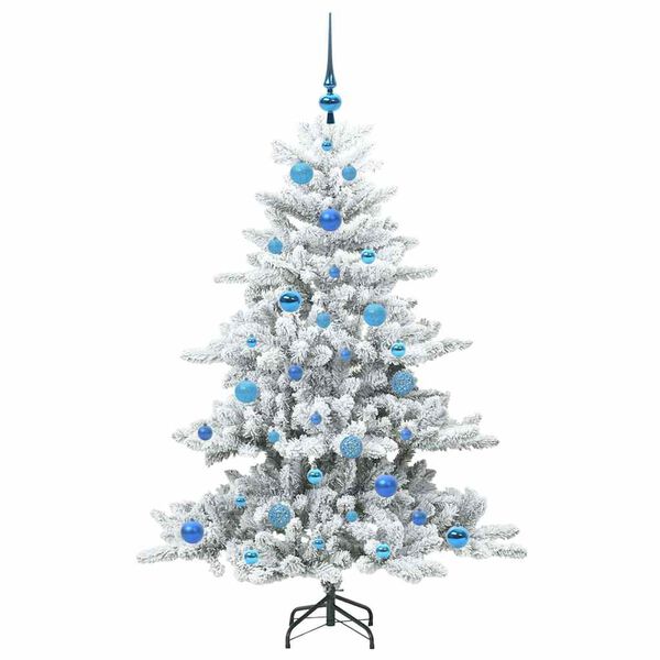 vidaXL K&uuml;nstlicher klappbarer Weihnachtsbaum Wei&szlig; 150 cm PVC und Stahl