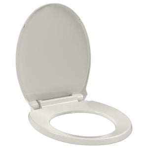vidaXL Toilettensitz mit Absenkautomatik Hellgrau Oval