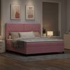 vidaXL Boxspringbett mit Matratze mit LED Rosa 180 x 200 cm Samt