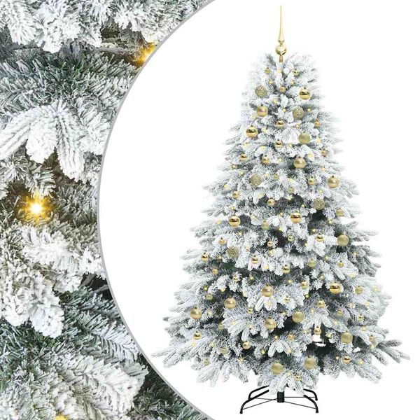 vidaXL K&uuml;nstlicher Weihnachtsbaum mit 300 LEDs Wei&szlig; 180 cm PE und PVC