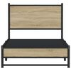 vidaXL Metallbett ohne Matratze Sonoma-Eiche 90x190 cm