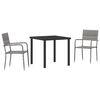 vidaXL Garten Essgruppe 3 stk. Grau Poly-Rattan