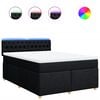 vidaXL Boxspringbett mit Matratze Schwarz 160x200 cm Stoff
