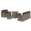 vidaXL Gartensofa-set mit Kissen 10 pcs Grau Poly-Rattan
