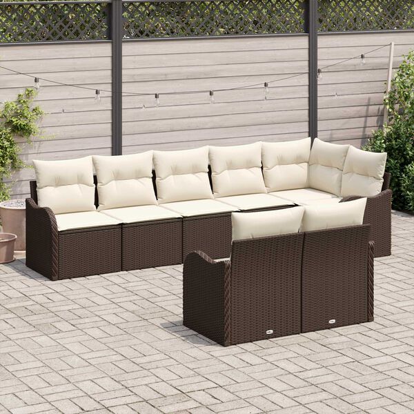 vidaXL Gartensofa-set Braun Poly-Rattan
