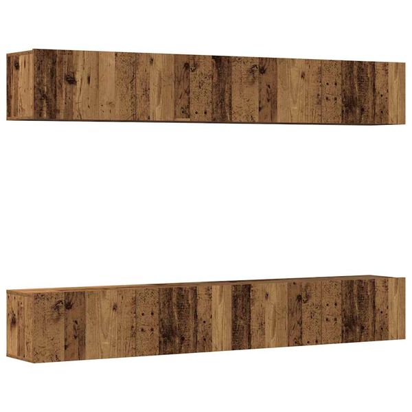 vidaXL 4-teiliges TV-Wandschrank-Set Altholz 100x30x30 cm