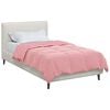 vidaXL Winterbettdecke Gepolstert Rosa 135 x 220 cm Mikrofaser