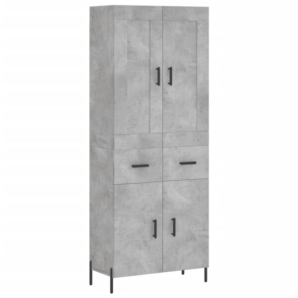 vidaXL Highboard Betongrau 69,5x34x180 cm Holzwerkstoff